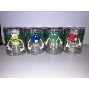 (4) VINTAGE 2004 M&M'S Peanut & Plain Bendable Body Character Toysite NEW Sealed